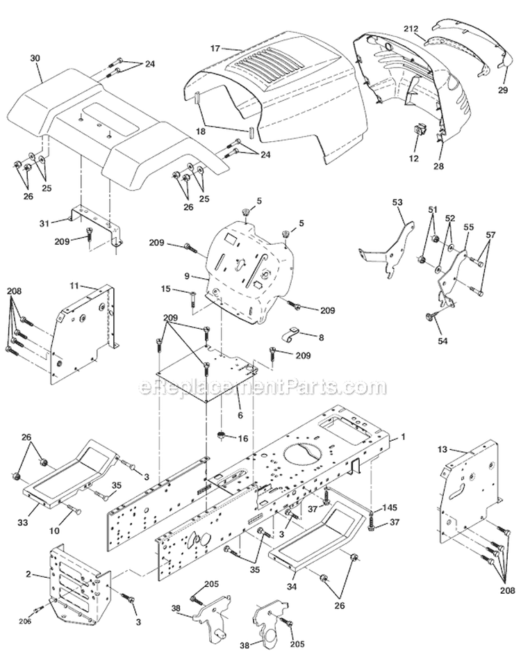 Page B Diagram and Parts List for WE1538C  Weed Eater Lawn Tractor